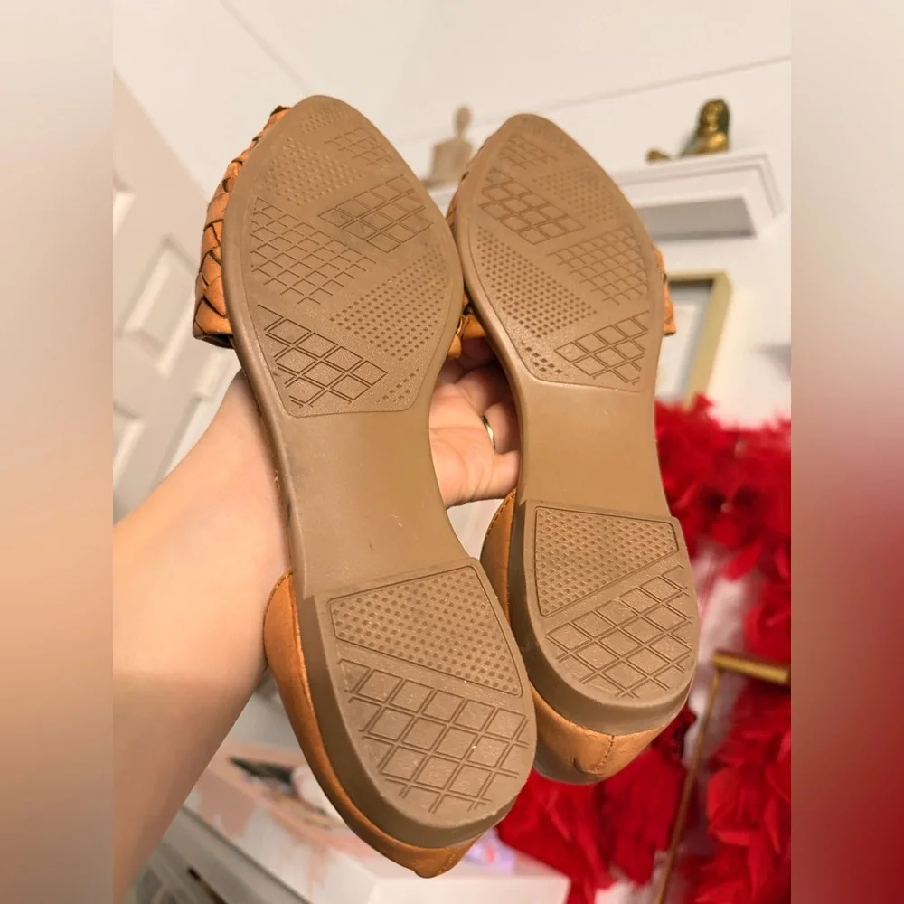 Agave Girl Woven Leather D’Orsay Flats Tan Size 7 - Picture 13 of 15